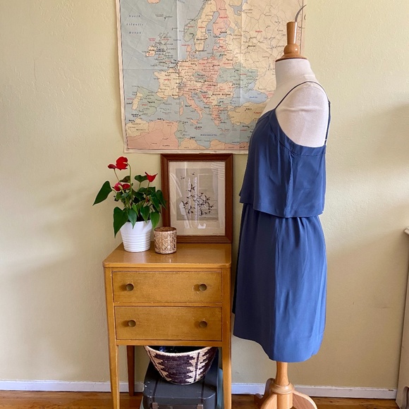 Madewell Slate Blue Silk Overlay Cami Mini - Picture 3 of 5